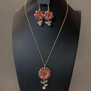 Joyeria artesanal Girasol/sunflower charm/Regalo Original/girasol Rosa